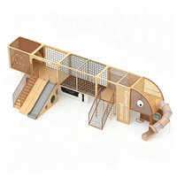 Promotion : Aire de jeux intérieure sur le thème de l'éléphant pour enfants, avec toboggan et structure d'escalade, idéale pour centres commerciaux et maternelles