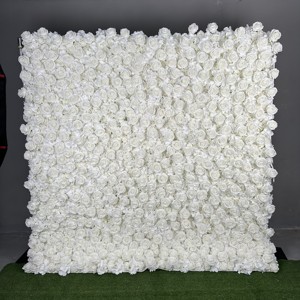 GJ-WA818 OEM Wholesale Factory <b>Flower</b> <b>Wall</b> <b>Panel</b> <b>Flower</b> <b>Wall</b> Backdrop 8ft X 8ft White <b>Flower</b> <b>Wall</b> for Party Decor - Product Image 1