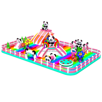 Alliance Panda grand château gonflable plus grande maison gonflable combo avec toboggan commercial location rebond à vendre