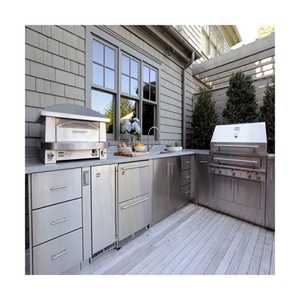 Orient customized modern modular cheap stainless steel outdoor kitchen cabinet