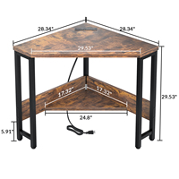 Bureau d'ordinateur en MDF avec design d'angle extensible, rangement et ports USB pour petits espaces, poste de travail à domicile, chambre