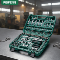 Ensemble d'outils de réparation automobile à main de 108 pièces en acier au chrome-vanadium, clé à cliquet à dégagement rapide, outils à douilles multifonctionnels