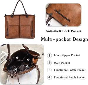 Sac à main vintage personnalisé, écologique, pour femmes, grand sac à main en cuir italien véritable, sac bandoulière pour affaires - Product Image 4