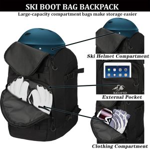 50L Ski <b>Boot</b> Bag Backpack 900D Waterproof Helmet Compartment <b>Boot</b> Storage with <b>Standing</b> Mat Padded Shoulder Strap Snow Gear - Product Image 3