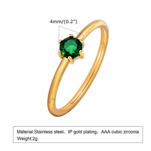 Personalized Princess Cut Zircon Finger <b>Ring</b> Gold Plated Stainless Steel with <b>Crystal</b> Fashion Jewelry for Women - Product Image 4