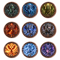 Kerajinan Logam Grosir Koin Tembaga Berwarna 1 oz Koin Logam Relief Koin Phoenix Naga untuk Hadiah Suvenir