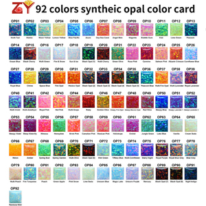 2024 Hot Sale 92 Farbe Opal mit flachem Rücken 2mm-13mm DIY bunte Stick Zubehör synthetischen Opal Oval