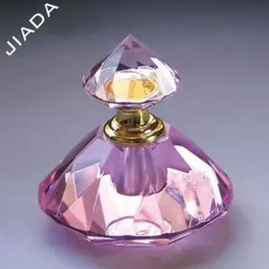 粉红色最新钻石形状水晶迪拜玻璃香水瓶钻石顶部为Oud油空复古可填充阿拉伯语