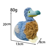 En stock : Peluche unique d'oiseau Dodo bleu moelleux, animal préhistorique, pour décoration, porte-clés ou pendentif