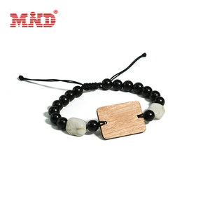 Obsidian đính cườm có thể điều chỉnh RFID NFC dây đeo cổ tay cho nam giới phụ nữ bangles - Product Image 2