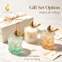 Großhandel Private Label Luxus Jelly Duftkerze Cocktail-Form Klares Gel-Wachs Grünes Raumduft-Geschenkset