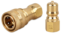 Raccord rapide hydraulique en laiton série KZD, taille 1/8'', filetage BSPP BSPT NPT ZG, double arrêt rapide