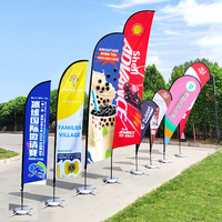 Publicité Impression Promo Logo Beachflag Bannières Plume Promouvoir Drapeaux Bannière publicitaire personnalisée