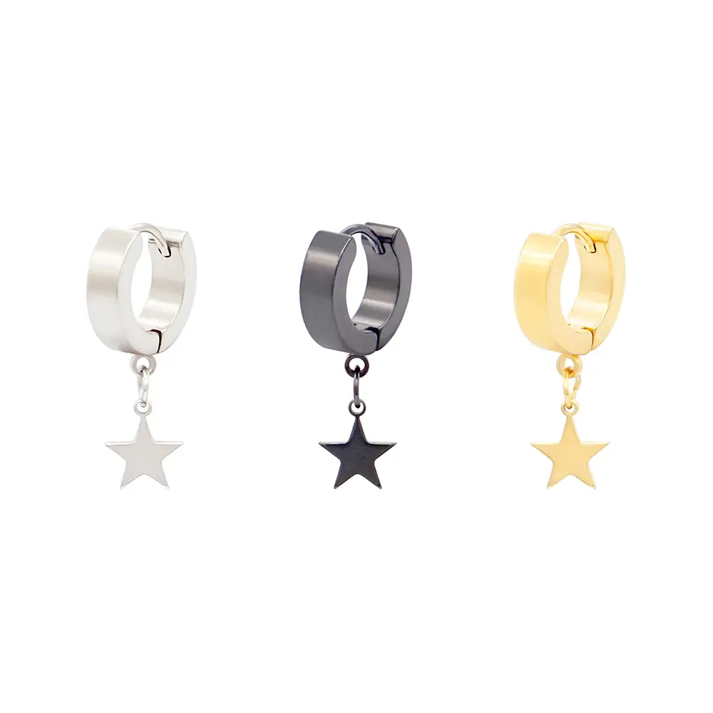 hot sale ladies party accessories stainless steel gold plated cute trendy fashion korean star drop earrings women