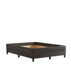 โครงเตียงหุ้มผ้ากำมะหยี่สีเทาเข้ม ดีไซน์ทันสมัย ทำจากไม้อัด - Product Image 1