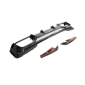 Diffuseur arrière en fibre de carbone pour BMW F97 X3M 2019-2021, lèvre de pare-chocs noir brillant avec accents rouges - Product Image 2