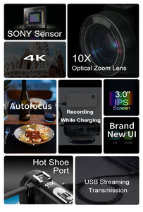 Caméra vidéo ORDRO Z88 Wifi 4K UHD <span class=keywords><strong>Youtube</strong></span>, caméra de vlog <span class=keywords><strong>pas</strong></span> chère, caméra 4k avec zoom optique 10x - Product Image 3