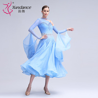 B-24121 Yundance personnalisé nouvelle robe de danse de salon de haute qualité en mousseline de soie bleu clair grâce tango robes de danse de salon à vendre