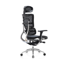 Chaise ergonomique de bureau en maille noire, support arrière en alliage d'aluminium, haut de gamme, offre spéciale