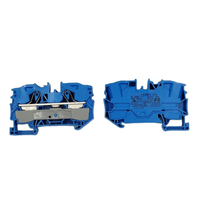 Morsetto a gabbia a innesto blu per guida DIN 16mm², 2 conduttori, nuovo di zecca, originale tedesco, disponibile in magazzino (2016-1204)