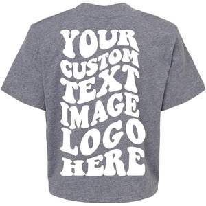 Design personnalisé pour femmes, cropped Boxy Tees, haut en coton respirant, tailles XS XXS, ajusté, logo court, impression de textes photo - Product Image 1