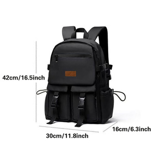 Men's Nylon <b>Backpack</b> 36-55L <b>Large</b> Capacity Casual Style With Zipper Closure And Interior Pocket For College Travel - Product Image 2