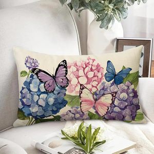 Housse de coussin imprimée fleur <span class=keywords><strong>papillon</strong></span> tissu de coussin <span class=keywords><strong>d</strong></span>'impression de luxe pour <span class=keywords><strong>taie</strong></span> <span class=keywords><strong>d</strong></span>'<span class=keywords><strong>oreiller</strong></span> coussin - Product Image 2