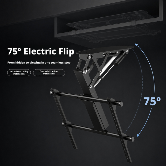 Electric Concealed Flip TV Ceiling Installation, Foldable TV Stand Can Be Used for 32-65 Inch TVs, Preferred for Home Apartments