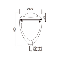 Lampes de jardin LED classiques à design rond, étanches IP66, en alliage d'aluminium, avec capteur photocellule, 40-100W, télécommande, garantie 5 ans