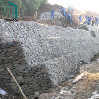 Conception de mur de soutènement de panier de maille de Gabion de fil de fer tissé avec Gabion rempli de pierre pour l'usage de chantier de construction