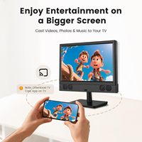 Televisor Inteligente Negro de 15.6 Pulgadas HD 1080p LED 60Hz con Altavoz Integrado, Sintonizador Digital ATSC, Entradas WiFi/USB/AV con Miracast, Pantalla Plana Ancha