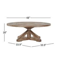 Meja kopi kayu meja samping pinus bulat dasar X Kustom furnitur aksen antik ruang tamu kamar tidur