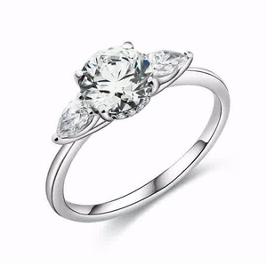 Anillo de Plata de Ley 925 de Alta Calidad, Anillo de Compromiso y Boda con Circonita Cúbica, Moderno - Product Image 1