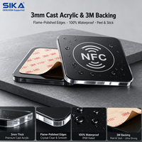 Plaque de menu NFC carrée SIKA Mini pour restaurant, café, bistrot, pub, hôtel, salle à manger, commande sans contact en ligne, signalétique pour café