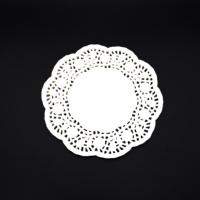 Napperons en papier blancs classiques écologiques résistants à la graisse de 12 pouces, mini napperons ronds en dentelle pour gâteaux et tasses à café