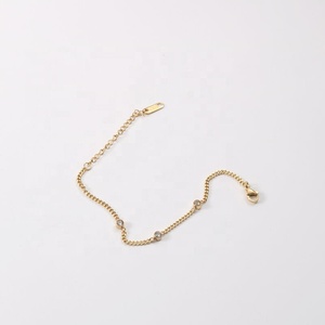 Gioielli da donna 18K PVD placcato oro triplo zircone cubico ciondoli in acciaio inossidabile braccialetto a catena spessa gioielli all'ingrosso - Product Image 4
