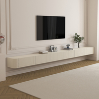 Meuble TV en bois massif de haute qualité Meuble TV moderne à lumière LED Unité de table basse pour meubles de salon à la maison