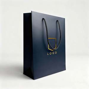 Bolsa de Papel Clásica Ecológica Personalizada con Diseño Gratuito, Recubierta con Lámina Dorada y Asa de Cuerda de Algodón para Zapatos y Ropa - Product Image 2