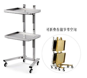 Carrito Plegable de Acero Inoxidable para Salón, Rotación de 360 Grados, Estante de 2 Niveles para Peluquería, Barbería, Sala de Estar - Product Image 2