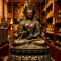 Statue de Bouddha tibétain en bronze en gros pour les magasins religieux