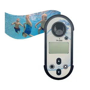 جهاز فحص 2 في 1 لقياس الرطوبة في المياه للاستجمام في حمامات السباحة، جهاز فحص لجودة المياه والكلورين مقياس رقمي للرطوبة