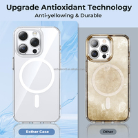 Étui de téléphone magnétique mince antichoc en TPU+PC électroplaqué de qualité supérieure avec chargement sans fil et protection anti-jaunissement pour