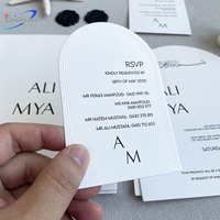 Carte d'invitation de mariage de luxe en carton gaufré avec dorure or rose pour fête de fiançailles
