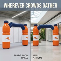 Arche publicitaire gonflable personnalisée en forme de bouteille pour promotion de grand ouverture