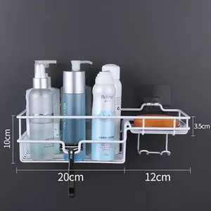 Shower Shelf Organizer Rack with Soap Dish Holder Self Adhesive Bathroom  Decor