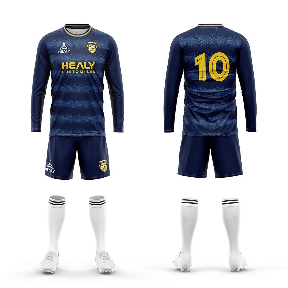 Camisa de manga longa personalizada, conjunto completo de uniformes para futebol, equipe de paris e futebol