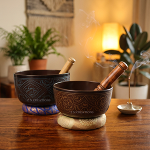 Customized Antique Meditation Sound Therapy Singing Bowl Aluminum Hand-<b>Engraved</b> Metal Crafts Healing <b>Tool</b> - Product Image 1