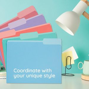 A4 1/3 cắt nhiều màu đá quý đôi màu thư mục, đôi màu thiết kế thư Kích thước tông thư mục văn phòng phẩm. - Product Image 5