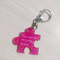 Vente en Gros de Porte-clés Personnalisés : Mots de Puzzle Transparents, Conception sur Mesure d'Usine, Impression de Nom de Marque sur Porte-clés en Acrylique