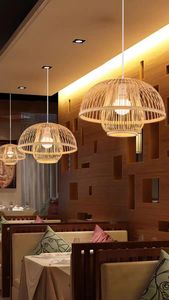 โคมไฟระย้าไม้ไผ่งานแฮนด์เมดสไตล์จีนโคมไฟแนวชนบทสำหรับร้านอาหารบ้านชาและอินน์โคมไฟศิลปะทำจากไม้ไผ่เรียบง่ายสุดสร้างสรรค์ - Product Image 5